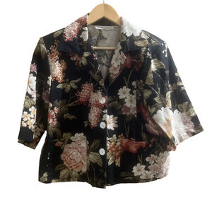 Vintage Par Excellence Cropped Floral Medium Cottage Core Jacket